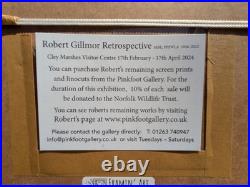 Avocet Quartet Signed Limited Edition Screen Print Robert Gillmore, Framed