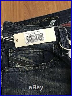 BNWT DIESEL Thavar 0838J Limited Edition Patch Slim Distressed Jeans Super RARE