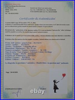 Banksy Art Print Balloon Girl Certificate