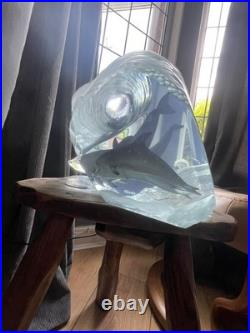 Beautiful Robert Wyland'Big Wave' Acrylic Dolphin Sculpture With Certification