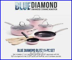 Blue Diamond Pan PINK LIMITED EDITION Cookware 11 Piece SET BRAND NEW NON STICK