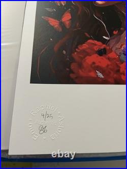 Butterfly Lady Signed Emo Limited #4/25 Art Print banksy & Martin Whatson gift