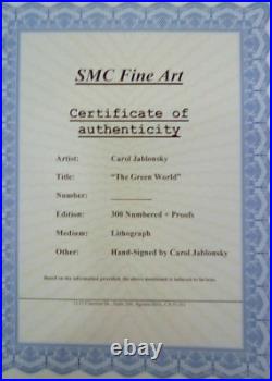 Carol Jablonsky 31 THE GREEN WORLD Lithograph, S/N with COA