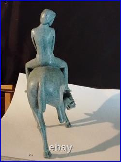 Ceramic Horse And Rider Fine art Piece limited edition by Brittish Sculptor