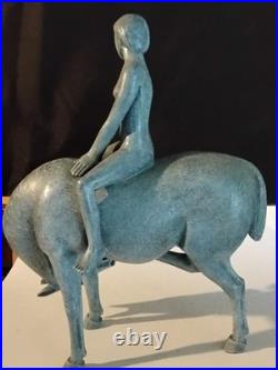 Ceramic Horse And Rider Fine art Piece limited edition by Brittish Sculptor