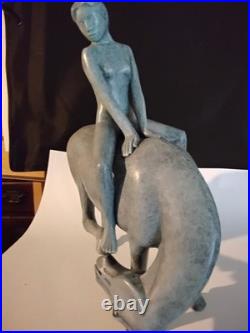Ceramic Horse And Rider Fine art Piece limited edition by Brittish Sculptor