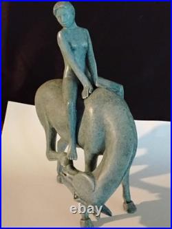 Ceramic Horse And Rider Fine art Piece limited edition by Brittish Sculptor