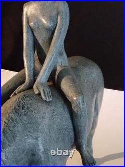 Ceramic Horse And Rider Fine art Piece limited edition by Brittish Sculptor