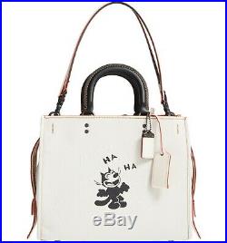 Coach 1941 X Felix Cat laughing LIMITED ED. Piece Rogue Chalk withPOUCH 58436 NEW