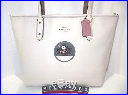 Coach 38691 Disney Minnie Mouse Patch Chalk Leather City Zip Top Tote NWT $325