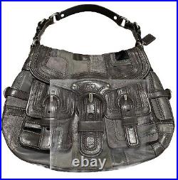 Coach Legacy Pieced Leather Flap Hobo Bag Limited Edition Gray