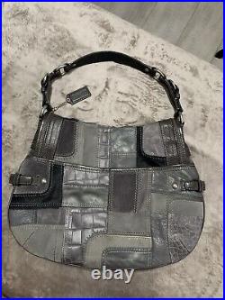 Coach Legacy Pieced Leather Flap Hobo Bag Limited Edition Gray