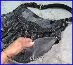 Coach Legacy Pieced Leather Flap Hobo Bag Limited Edition Gray