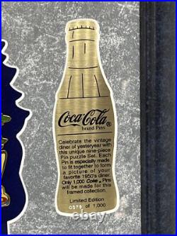 Coca-Cola Limited Edition 50s Diner 9 Piece Puzzle Pin Set Framed 379/1000