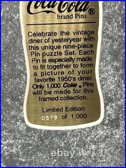 Coca-Cola Limited Edition 50s Diner 9 Piece Puzzle Pin Set Framed 379/1000