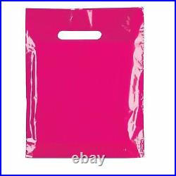 Colored Patch Handle Carrier Bags S / M / L Reusable Strong Plastic Carry Bags