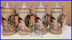 Complete 4-Piece Budweiser Tomorrow's Treasures Limited Edition Stein Set