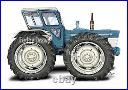 County Super 6 Tractor Profile Mounted or Framed Unique Art Print FudgyDraws