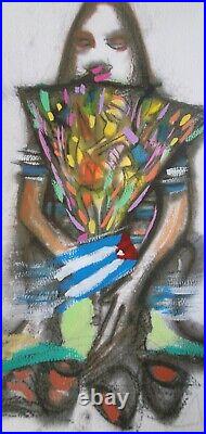 Cuban Master Nelson Dominguez Mixed Media Art Serigraphy Hand Signed Unique