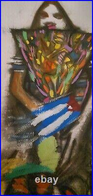 Cuban Master Nelson Dominguez Mixed Media Art Serigraphy Hand Signed Unique