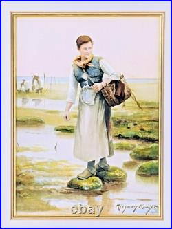 Daniel Ridgway Knight Watercolor & Print of a Woman