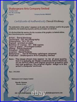 David Hockney Signed Garrowby Hill Certificate