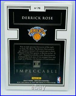 Derrick Rose 2016-17 Panini Impeccable NBA Logo Silver Troy Ounce Bar /16 SSSP