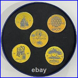 Disney World Arribas Brothers 5 Piece Glass Coin Set Limited Edition 500