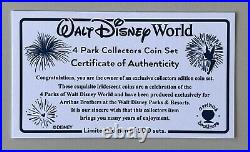 Disney World Arribas Brothers 5 Piece Glass Coin Set Limited Edition 500