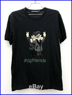 Dolce & Gabbana D&G Black #DGFRIENDS Patch Embroidered T-Shirt Tee Mens Size M