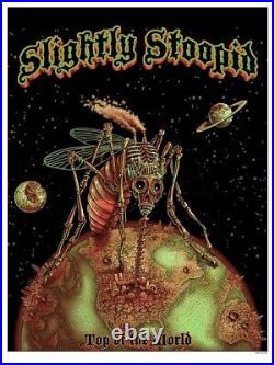 EMEK Slightly Stoopid Top of World Print Toxic Green Earth Signed Doodled
