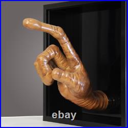 E. T. Hand Sculpture Sci-Fi Movie Fan-Art Modern Design Framed