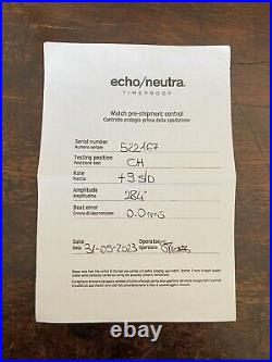 Echo/Neutra Cortina 1956 Chronograph Watch Coppa d'Oro Limited Edition Mint