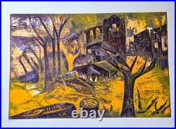Esteban Fekete, Original Colour Woodblock Print, Limited Hand Signed, W 75.5cm