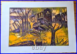 Esteban Fekete, Original Colour Woodblock Print, Limited Hand Signed, W 75.5cm