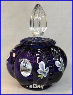 Fenton HandPainted Royal Purple 3 Piece Vanity Set LTD 1000 Nancy & Shelly 2003