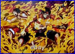 Flames of Marineford Limited Edition Displate One Piece Ace Luffy Galdino