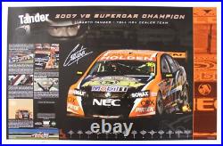 Garth Tander Signed Framed Limited Edition Holden Print With Piece Of Race Car