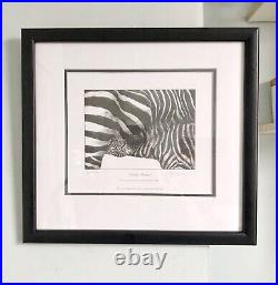 Gary Hodges Signed Limited Edition -Tender Moments 64/995 Zebra & Foal Framed