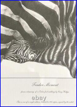 Gary Hodges Signed Limited Edition -Tender Moments 64/995 Zebra & Foal Framed