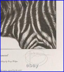 Gary Hodges Signed Limited Edition -Tender Moments 64/995 Zebra & Foal Framed