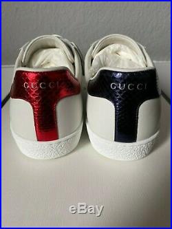Gucci Ace with UFO's and Dragons Patch Leather Sneaker Size 10.5