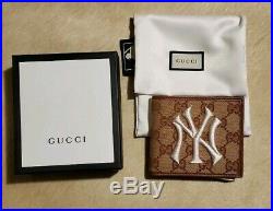 Gucci Beige & Brown NY Yankees Edition GG Patch Wallet NEW