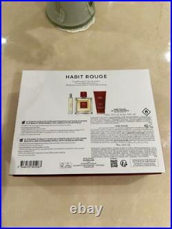 Guerlain Habit Rouge 3 Piece Limited Edition Gift Set 100ml EDT NEW in Box
