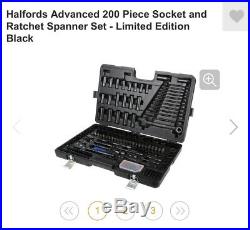 Halfords Advanced 200 Piece Socket Ratchet Set Limited Edition Black New