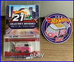 Hot Wheels 21st Nationals Convention 2021 Pink & White Kool Kombi RR with Patch