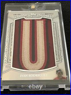 IVAN RODRIGUEZ 2021 Topps Sterling Letter Patch U Game-Used 1/1 Pudge Astros