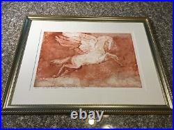 Ivan Valtchev Signed Numbered Etching The Flight of the Pegasus 67/99 Frame
