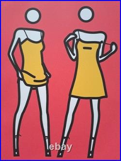 Julian Opie Signed Woman taking off summer dress Collectable Lithograph
