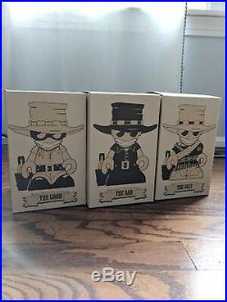 Kidrobot Mascot 7in Huck Gee The Good The Bad The Ugly set (Ltd Ed 800 pieces)
